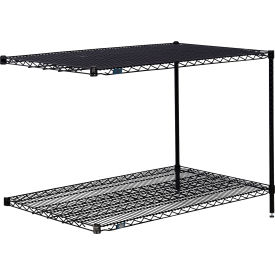 2 Shelf, Black Epoxy Wire Shelving Unit, Add On, 72"W x 30"D x 34"H
