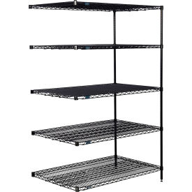 5 Shelf, Black Epoxy Wire Shelving Unit, Add On, 36"W x 30"D x 63"H
