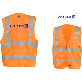 Imprinted Self-Extinguishing Break-Away Mesh Vest w/zipper, Orange, S