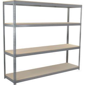 4 Shelf, Standard Duty Boltless Shelving, Starter, 96"W x 30"D x 60"H, Wood Deck