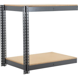 2 Shelf Heavy Duty Boltless Shelving Add On 48"W x 24"D x 36"H Wood Deck