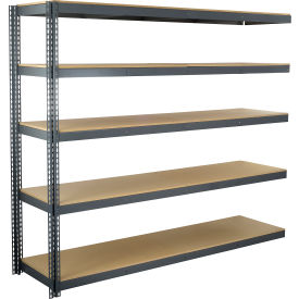 5 Shelf, Standard Duty Boltless Shelving, Add On, 96"W x 30"D x 96"H, Wood Deck