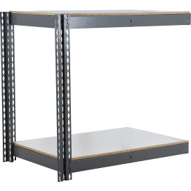 2 Shelf Heavy Duty Boltless Shelving Add On 48"Wx18"Dx36"H Laminate Deck