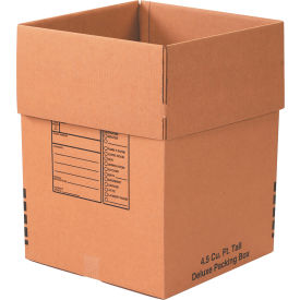 Deluxe Packing Boxes, 18"L x 18"W x 24"H, Kraft, 6/Pack