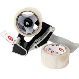600 Hot Melt Tape & Dispenser Combo, 2" x 55 Yds., 1.6 Mil, Clear