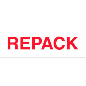 Carton Sealing Tape, Repack, 2" x 110 Yds., 2.2 Mil, Red/White