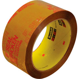 3732 Carton Sealing Tape, If Seal Is Broken Check, 2" x 55 Yds., Tan/Red