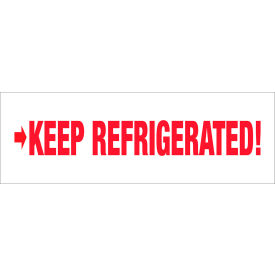 Carton Sealing Tape, Keep Refrigerated, 3" x 110 Yds., 2.2 Mil, Red/White