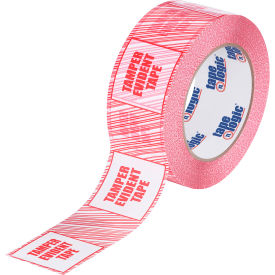 Carton Sealing Tape, Tamper Evident, 3" x 110 Yds., 2.5 Mil, Red/White