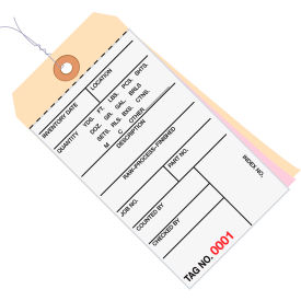 3-Part Carbonless Inventory Tag, Pre-Wired, 2500-2999, #8, 6-1/4"Lx3-1/8"W, 500PK