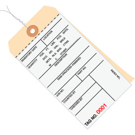 2-Part Carbonless Inventory Tag, Pre-Wired, 6-1/4"Lx3-1/8"W, 500PK