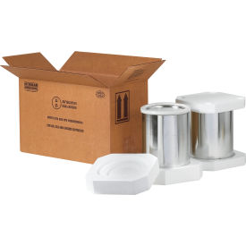 Foam Haz Mat Shipper Kit, Two 1 Gal. Paint Cans, 17"Lx8-1/2"Wx9-5/16"H, Kraft/Wht