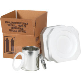 Foam Haz Mat Shipper Kit, 1 Quart Paint Can, 5-1/8"Lx5-1/8"Wx6-3/16"H, Kraft/White