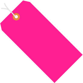 Pre-Strung Shipping Tag, #6, 5-1/4"L x 2-5/8"W, Fluorescent Pink, 1000/Pack