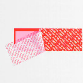 Printed Security Strips On A Roll, Opened Void, 2" x 5-3/4", 3.9 Mil, Red