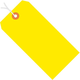 Shipping Tag, Pre-Strung, #6, 5-1/4"L x 2-5/8"W, Yellow, 1000/Pack