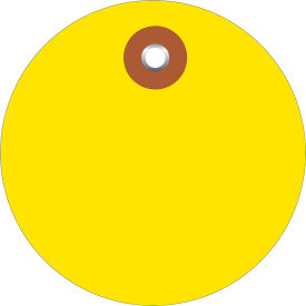 Plastic Circle Tag, 3" Dia., Yellow, 100/Pack