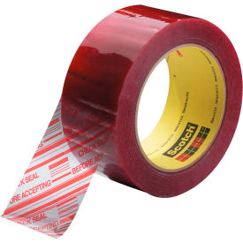 3779 Carton Sealing Tape, 2" x 110 Yds., Clear/Red