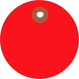 Plastic Circle Tag, 2" Dia., Red, 100/Pack