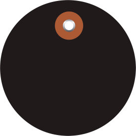 Plastic Circle Tag, 2" Dia., Black, 100/Pack