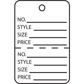 Perforated Garment Tag, 1-7/8"L x 1-1/4"W, White, 1000/Pack
