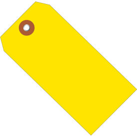 Plastic Shipping Tag, 6-1/4"L x 3-1/8"W, Yellow, 100/Pack
