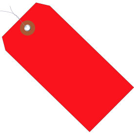 Plastic Shipping Tag, Pre-Wired, 6-1/4"L x 3-1/8"W, Red, 100/Pack