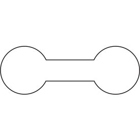 Barbell Shape, 1-5/16"L x 7/16"W, White, 1000/Pack