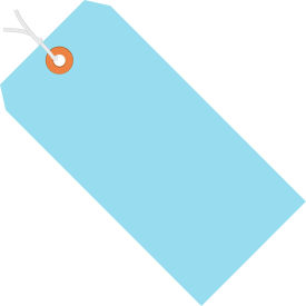 Shipping Tag, Pre-Strung, #8, 6-1/4"L x 3-1/8"W, Light Blue, 1000/Pack