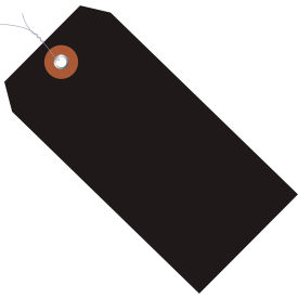Plastic Shipping Tag, Pre-Wired, 6-1/4"L x 3-1/8"W, Black, 100/Pack