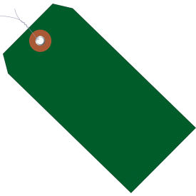 Plastic Shipping Tag, Pre-Wired, 6-1/4"L x 3-1/8"W, Green, 100/Pack