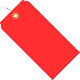 Shipping Tag, Pre-Wired, #12, 8"L x 4"W, Red, 500/Pack