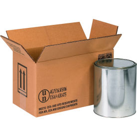 Haz Mat Boxes For Two 1 Gallon Containers, 14-1/8"Lx6-7/8"Wx7-7/8"H, Kraft