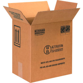 F-Style Haz Mat Boxes For Two 1 Gal. Cans, 11-3/8"Lx8-3/16"Wx12-3/8"H, Kraft, 20Pk