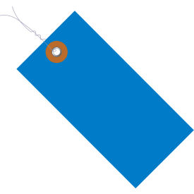 Tyvek Shipping Tag, Pre-Wired, 5-1/4"L x 2-5/8"W, Blue, 100/Pack