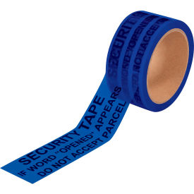 Printed Secure Tape Roll, Opened, 2" x 60 Yds., 2.5 Mil, Blue