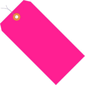 Shipping Tag, Pre-Wired, #4, 4-1/4"L x 2-1/8"W, Fluorescent Pink, 1000/Pack