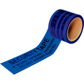 Printed Secure Tape Roll, Opened, 3" x 60 Yds., 2.5 Mil, Blue