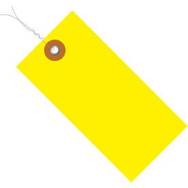 Shipping Tag, Pre-Wired, 5-1/4"L x 2-5/8"W, Yellow, 100/Pack