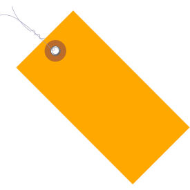 Tyvek Shipping Tag, Pre-Wired, 5-1/4"L x 2-5/8"W, Orange, 100/Pack