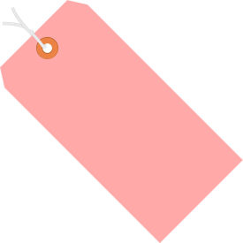 Pre-Strung Shipping Tag, #12, 8"L x 4"W, Pink, 500/Pack