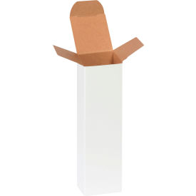 Reverse Tuck Folding Cartons, 2"L x 2"W x 7"H, White, 500/Pack