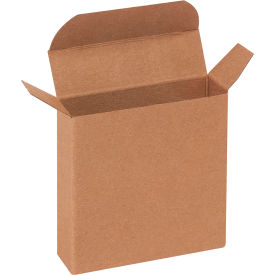 Reverse Tuck Folding Cartons, 3"L x 7/8"W x 3"H, Kraft, 1000/Pack