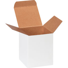 Reverse Tuck Folding Cartons, 3"L x 3"W x 4"H, White, 250/Pack