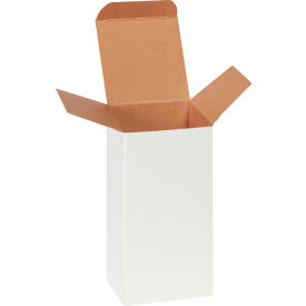 Reverse Tuck Folding Cartons, 3"L x 3"W x 6"H, White, 250/Pack
