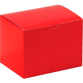 Holiday Gift Boxes, 6"L x 4-1/2"W x 4-1/2"H, Red, 100/Pack