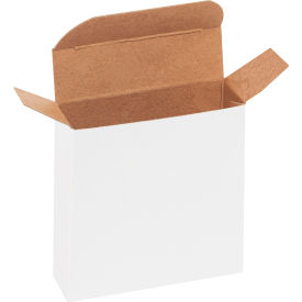 Reverse Tuck Folding Cartons, 3"L x 7/8"W x 3"H, White, 1000/Pack