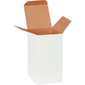 Reverse Tuck Folding Cartons, 4"L x 4"W x 8"H, White, 250/Pack