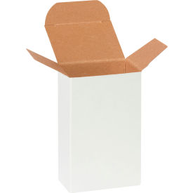 Reverse Tuck Folding Cartons, 2-1/2"L x 1-3/4"W x 4"H, White, 500/Pack