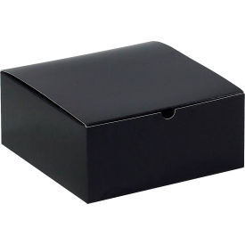 Gift Boxes, 8"L x 8"W x 3-1/2"H, Black, 100/Pack